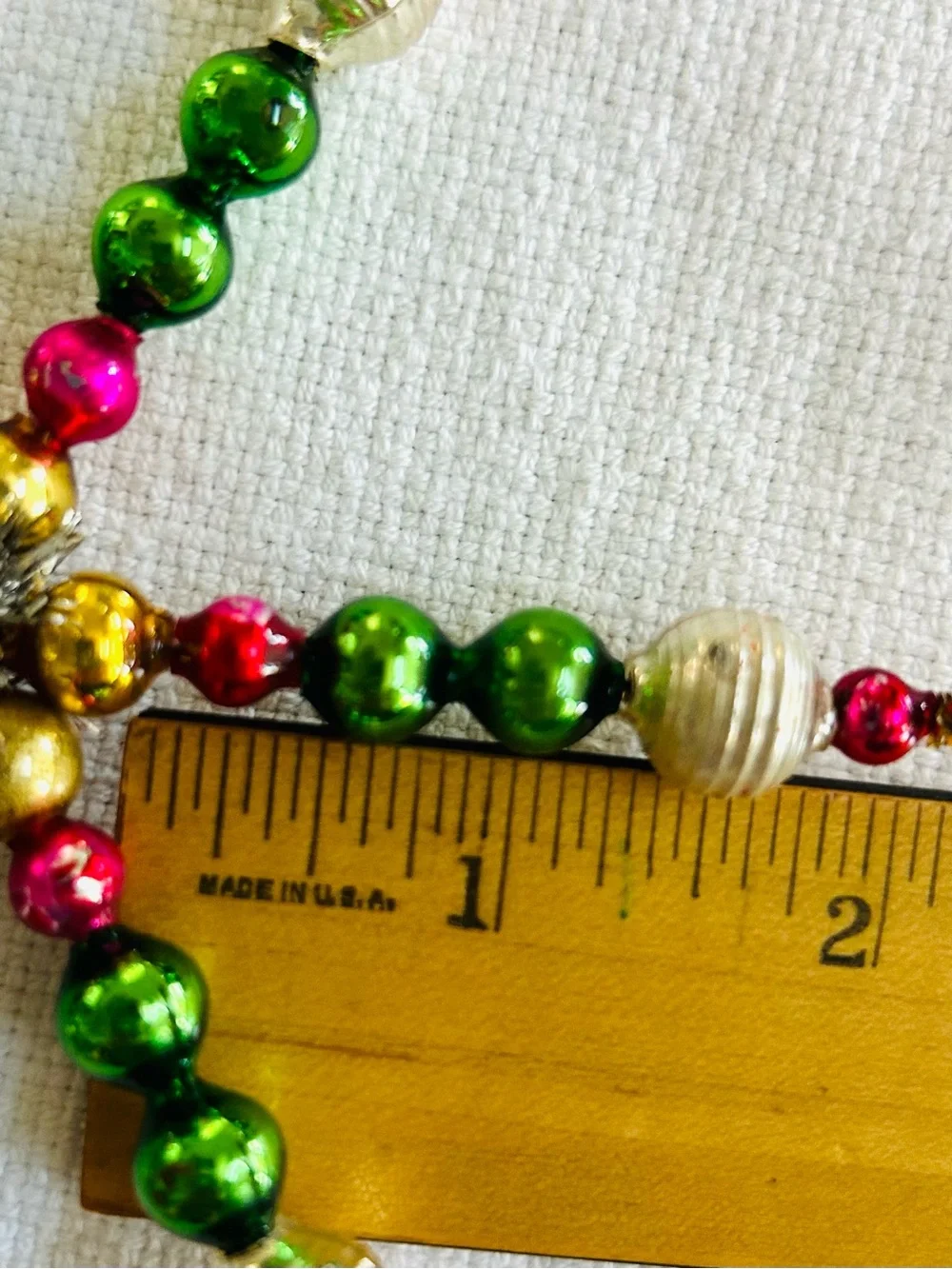 Vintage repurposed mercury, glass bead flowers holiday Christmas ornaments